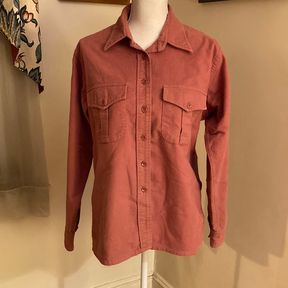 L.L. Bean Pink Button Down Chamois Cloth Shirt